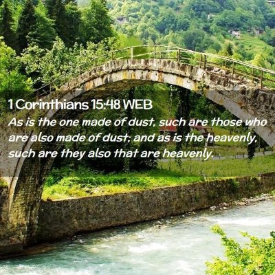 Picture 02 - 1 Corinthians 15:48 WEB - As is the one made of dust, such are those who - Bible Verse Picture