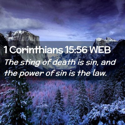 Picture 02 - 1 Corinthians 15:56 WEB - The sting of death is sin, and the power of sin - Bible Verse Picture