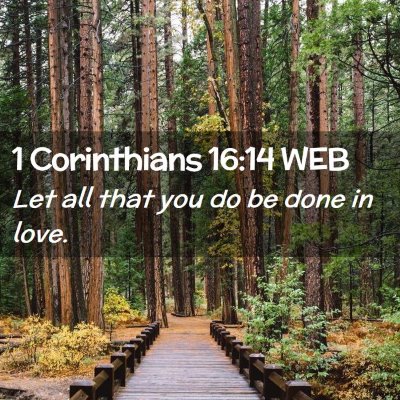 Picture 02 - 1 Corinthians 16:14 WEB - Let all that you do be done in - Bible Verse Picture