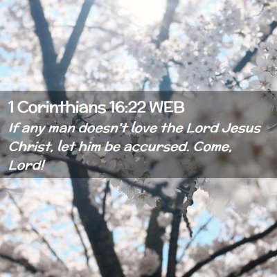 Picture 02 - 1 Corinthians 16:22 WEB - If any man doesn't love the Lord Jesus Christ, - Bible Verse Picture