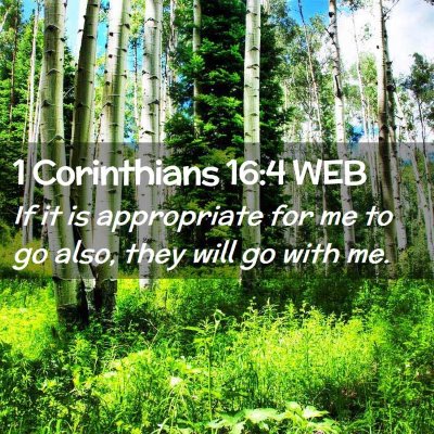 Picture 02 - 1 Corinthians 16:4 WEB - If it is appropriate for me to go also, they will - Bible Verse Picture