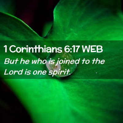 Picture 02 - 1 Corinthians 6:17 WEB - But he who is joined to the Lord is one - Bible Verse Picture