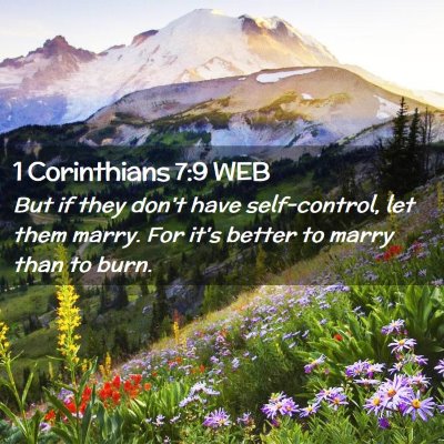 Picture 02 - 1 Corinthians 7:9 WEB - But if they don't have self-control, let them - Bible Verse Picture