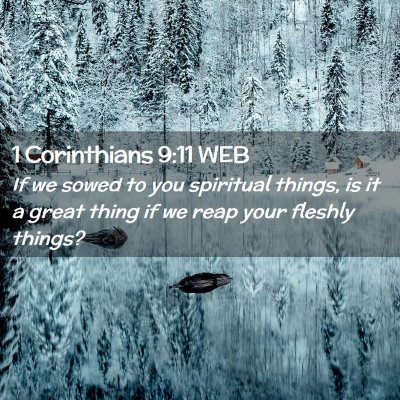 Picture 02 - 1 Corinthians 9:11 WEB - If we sowed to you spiritual things, is it a - Bible Verse Picture
