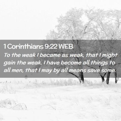 Picture 02 - 1 Corinthians 9:22 WEB - To the weak I became as weak, that I might gain - Bible Verse Picture