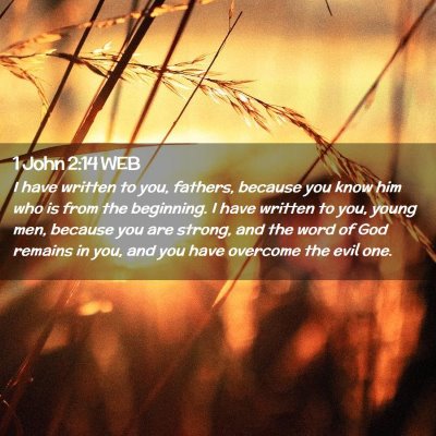 Picture 02 - 1 John 2:14 WEB - I have written to you, fathers, because you know - Bible Verse Picture