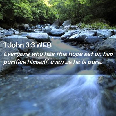 Picture 02 - 1 John 3:3 WEB - Everyone who has this hope set on him purifies - Bible Verse Picture