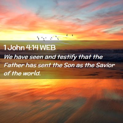 Picture 02 - 1 John 4:14 WEB - We have seen and testify that the Father has sent - Bible Verse Picture