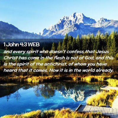 Picture 02 - 1 John 4:3 WEB - and every spirit who doesn't confess that Jesus - Bible Verse Picture