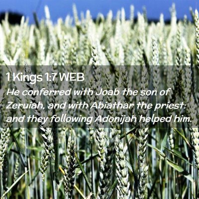 Picture 02 - 1 Kings 1:7 WEB - He conferred with Joab the son of Zeruiah, and - Bible Verse Picture