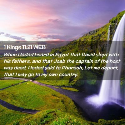 Picture 02 - 1 Kings 11:21 WEB - When Hadad heard in Egypt that David slept with - Bible Verse Picture