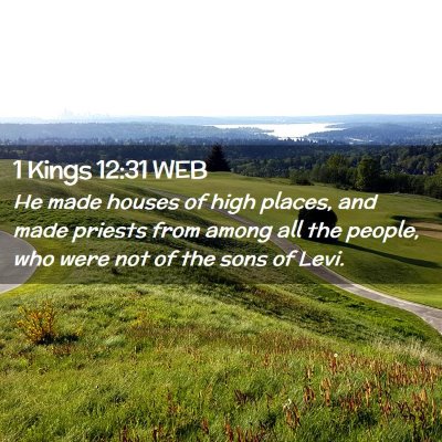 Picture 02 - 1 Kings 12:31 WEB - He made houses of high places, and made priests - Bible Verse Picture