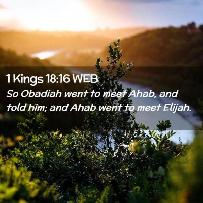 Picture 02 - 1 Kings 18:16 WEB - So Obadiah went to meet Ahab, and told him; and - Bible Verse Picture