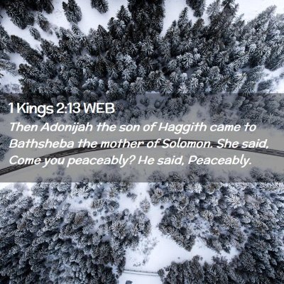 Picture 02 - 1 Kings 2:13 WEB - Then Adonijah the son of Haggith came to - Bible Verse Picture