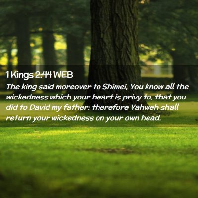 Picture 02 - 1 Kings 2:44 WEB - The king said moreover to Shimei, You know all - Bible Verse Picture