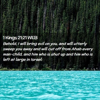 Picture 02 - 1 Kings 21:21 WEB - Behold, I will bring evil on you, and will - Bible Verse Picture
