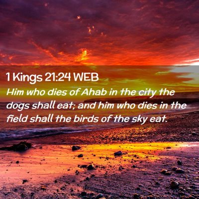 Picture 02 - 1 Kings 21:24 WEB - Him who dies of Ahab in the city the dogs shall - Bible Verse Picture