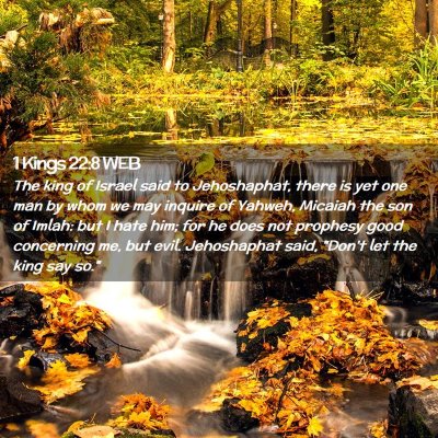 Picture 02 - 1 Kings 22:8 WEB - The king of Israel said to Jehoshaphat, there is - Bible Verse Picture
