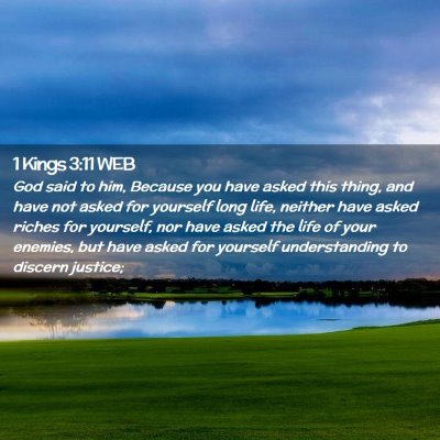 Picture 02 - 1 Kings 3:11 WEB - God said to him, Because you have asked this - Bible Verse Picture