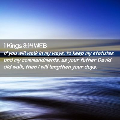 Picture 02 - 1 Kings 3:14 WEB - If you will walk in my ways, to keep my statutes - Bible Verse Picture