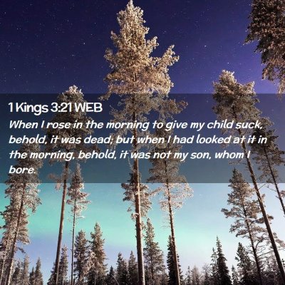Picture 02 - 1 Kings 3:21 WEB - When I rose in the morning to give my child suck, - Bible Verse Picture