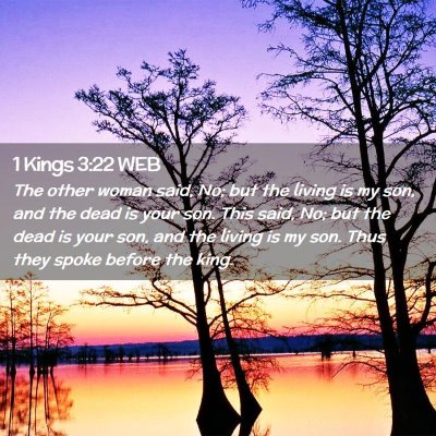 Picture 02 - 1 Kings 3:22 WEB - The other woman said, No; but the living is my - Bible Verse Picture