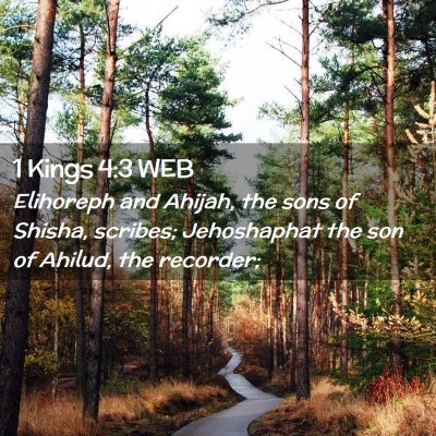 Picture 02 - 1 Kings 4:3 WEB - Elihoreph and Ahijah, the sons of Shisha, - Bible Verse Picture