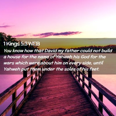 Picture 02 - 1 Kings 5:3 WEB - You know how that David my father could not build - Bible Verse Picture