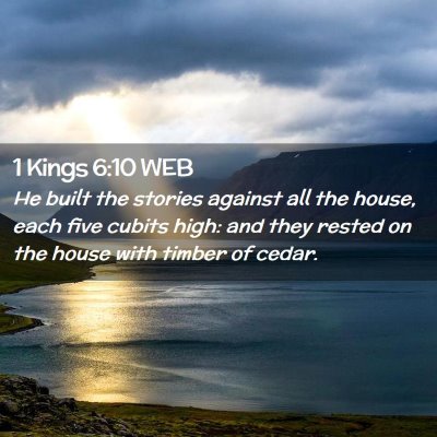 Picture 02 - 1 Kings 6:10 WEB - He built the stories against all the house, each - Bible Verse Picture