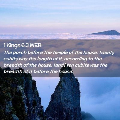 Picture 02 - 1 Kings 6:3 WEB - The porch before the temple of the house, twenty - Bible Verse Picture