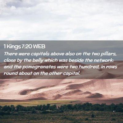 Picture 02 - 1 Kings 7:20 WEB - There were capitals above also on the two - Bible Verse Picture