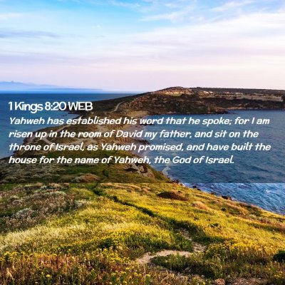 Picture 02 - 1 Kings 8:20 WEB - Yahweh has established his word that he spoke; - Bible Verse Picture