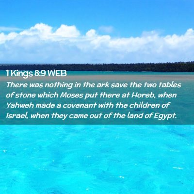 Picture 02 - 1 Kings 8:9 WEB - There was nothing in the ark save the two tables - Bible Verse Picture