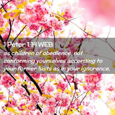 Picture 02 - 1 Peter 1:14 WEB - as children of obedience, not conforming - Bible Verse Picture
