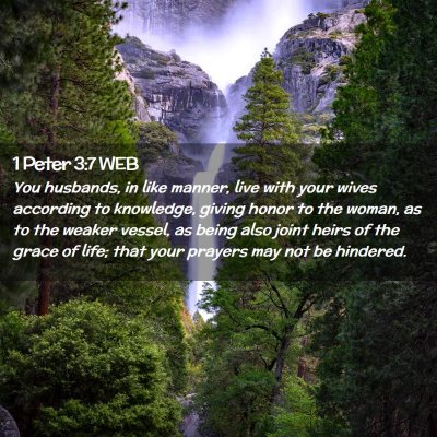Picture 02 - 1 Peter 3:7 WEB - You husbands, in like manner, live with your - Bible Verse Picture