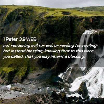 Picture 02 - 1 Peter 3:9 WEB - not rendering evil for evil, or reviling for - Bible Verse Picture
