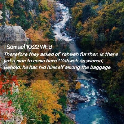 Picture 02 - 1 Samuel 10:22 WEB - Therefore they asked of Yahweh further, Is there - Bible Verse Picture