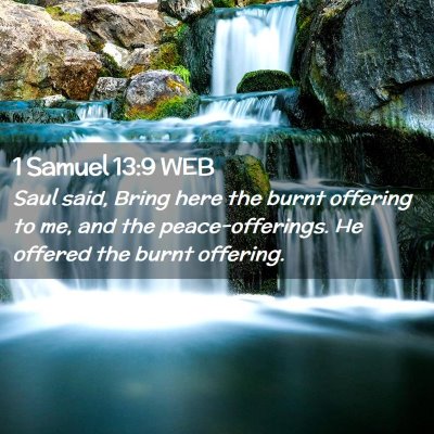 Picture 02 - 1 Samuel 13:9 WEB - Saul said, Bring here the burnt offering to me, - Bible Verse Picture