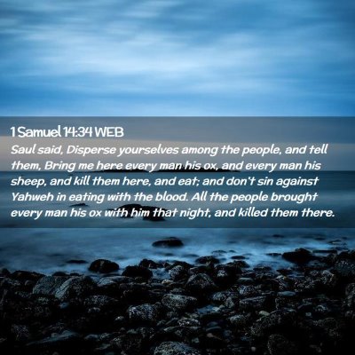 Picture 02 - 1 Samuel 14:34 WEB - Saul said, Disperse yourselves among the people, - Bible Verse Picture