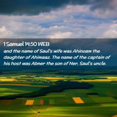 Picture 02 - 1 Samuel 14:50 WEB - and the name of Saul's wife was Ahinoam the - Bible Verse Picture