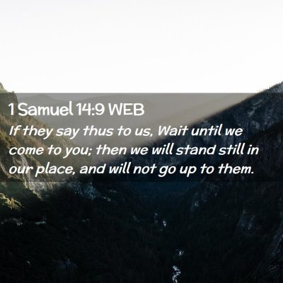 Picture 02 - 1 Samuel 14:9 WEB - If they say thus to us, Wait until we come to - Bible Verse Picture