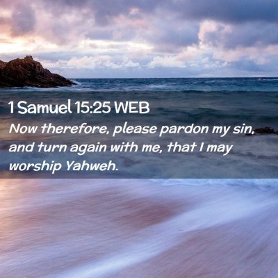Picture 02 - 1 Samuel 15:25 WEB - Now therefore, please pardon my sin, and turn - Bible Verse Picture