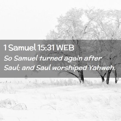 Picture 02 - 1 Samuel 15:31 WEB - So Samuel turned again after Saul; and Saul - Bible Verse Picture