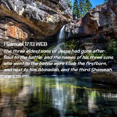 Picture 02 - 1 Samuel 17:13 WEB - The three eldest sons of Jesse had gone after - Bible Verse Picture