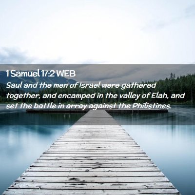 Picture 02 - 1 Samuel 17:2 WEB - Saul and the men of Israel were gathered - Bible Verse Picture