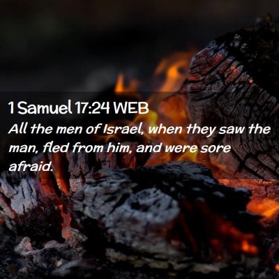 Picture 02 - 1 Samuel 17:24 WEB - All the men of Israel, when they saw the man, - Bible Verse Picture