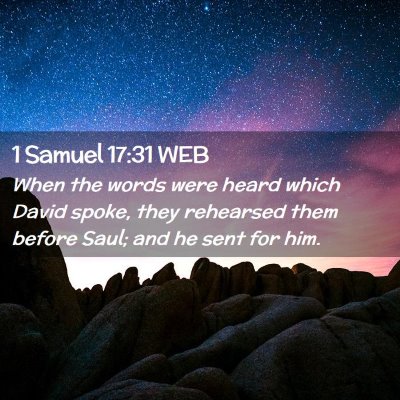 Picture 02 - 1 Samuel 17:31 WEB - When the words were heard which David spoke, they - Bible Verse Picture