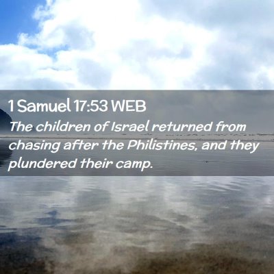 Picture 02 - 1 Samuel 17:53 WEB - The children of Israel returned from chasing - Bible Verse Picture