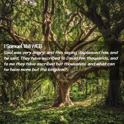 Picture 02 - 1 Samuel 18:8 WEB - Saul was very angry, and this saying displeased - Bible Verse Picture