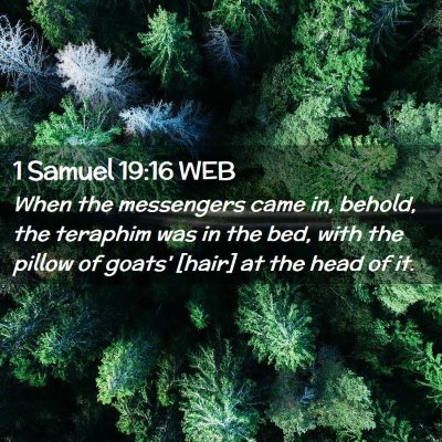 Picture 02 - 1 Samuel 19:16 WEB - When the messengers came in, behold, the teraphim - Bible Verse Picture